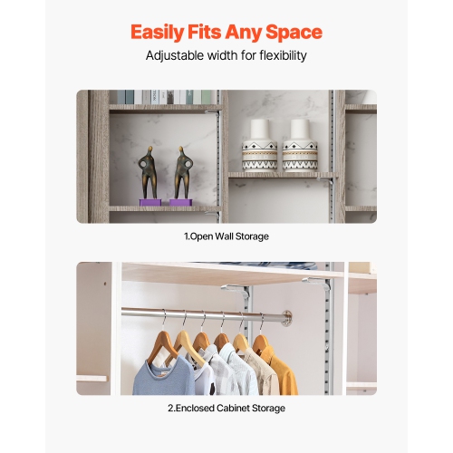 VEVOR 72.7-inch Shelf Pilaster, 20 Pack, Adjustable Shelf Brackets Stainless Steel Mortise Mount Pilaster Strip Standards with 140 Screws, Suitable