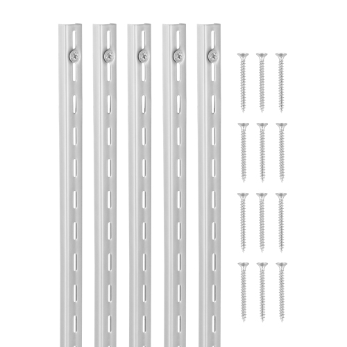 VEVOR 39-inch Shelf Pilaster, 10 Pack, Upright Wall Shelving System, Heavy Duty Support System Single Slot Shelf Rails, 40 Screws Included, Suitable