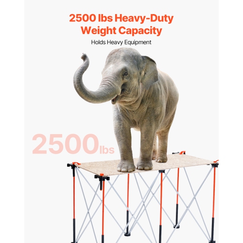 VEVOR 4.15 x 2.18 ft Portable Folding Workstand, Collapsible Workbench, 2500 lbs Weight Capacity, No Assembly Foldable Work Stand with Storage Bag,