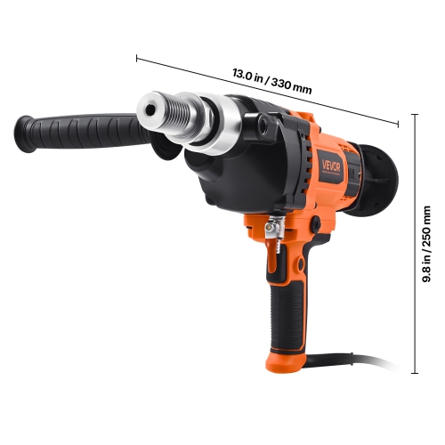 Perceuse à noyau diamanté VEVOR 2000&nbsp;W, diamètre de perçage de 0,8 à 6,3&nbsp;po, plate-forme à main pour béton sec et humide avec 4 forets,
