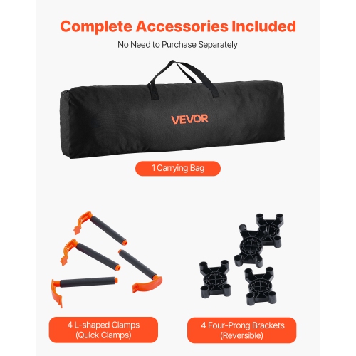 VEVOR 6.12 x 4.14 ft Portable Folding Workstand, Collapsible Workbench, 4500 lbs Weight Capacity, No Assembly Foldable Work Stand with Storage Bag,