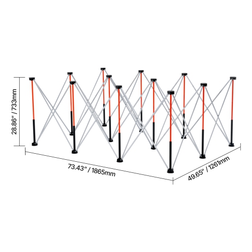 VEVOR 6.12 x 4.14 ft Portable Folding Workstand, Collapsible Workbench, 4500 lbs Weight Capacity, No Assembly Foldable Work Stand with Storage Bag,