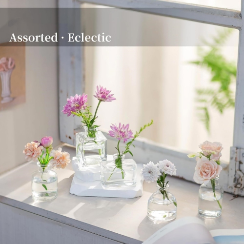 NIERBO Mini Clear Vases for Centerpieces Cute Flower Vase Set of 40 Tiny Vases for Flowers Decorative Centerpiece Vases for Table Decor Wedding Party