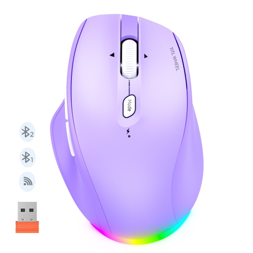 MEETION BTM007 Wireless Bluetooth Mouse, LED Rechargeable Ergonomic Mouse with Multi Mode, Portable Mouse for Mac, Laptop, PC, Computer, Tilt Wheel