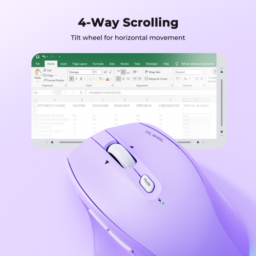 MEETION BTM007 Wireless Bluetooth Mouse, LED Rechargeable Ergonomic Mouse with Multi Mode, Portable Mouse for Mac, Laptop, PC, Computer, Tilt Wheel