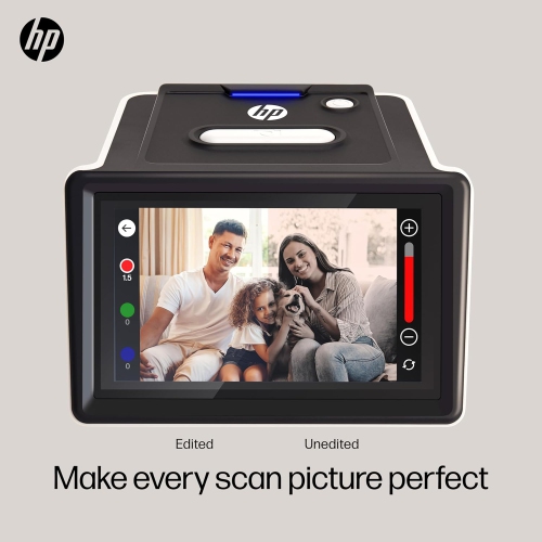 Numériseur de films et de diapositives FilmScan de HP avec écran tactile de 5 po, numériseur de films Convertir les négatifs en fichiers JPEG