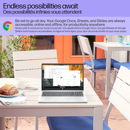 Refurbished HP Chromebook Plus 15.6" 144Hz FHD Laptop: Intel i3-N305, 8GB LPDDR5, 128GB UFS, Chrome OS