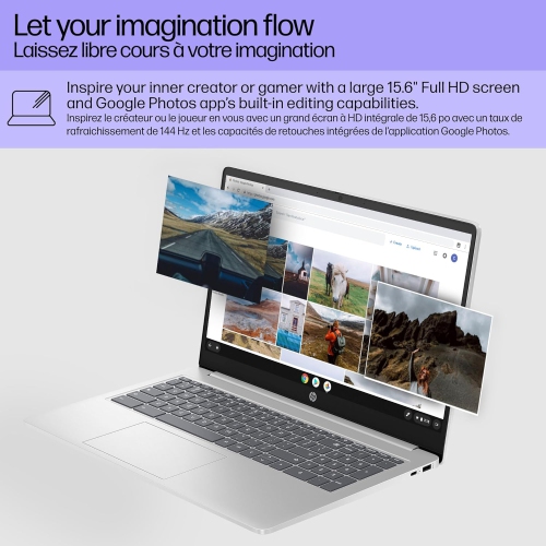 Refurbished HP Chromebook Plus 15.6" 144Hz FHD Laptop: Intel i3-N305, 8GB LPDDR5, 128GB UFS, Chrome OS