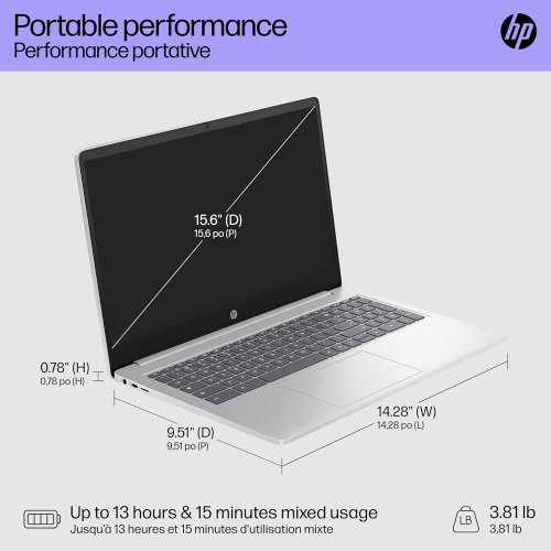 Refurbished HP Chromebook Plus 15.6" 144Hz FHD Laptop: Intel i3-N305, 8GB LPDDR5, 128GB UFS, Chrome OS