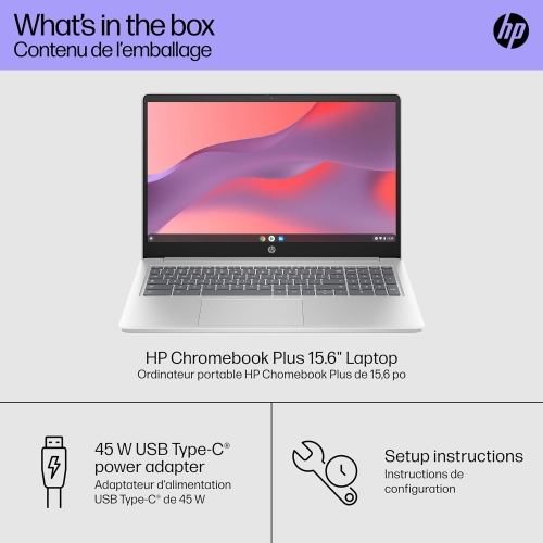 Refurbished HP Chromebook Plus 15.6" 144Hz FHD Laptop: Intel i3-N305, 8GB LPDDR5, 128GB UFS, Chrome OS
