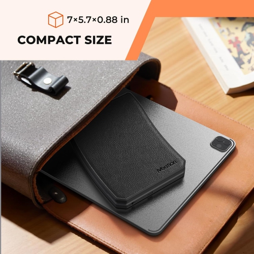 Clavier portatif pliable BTK9880 de MEETION, clavier ergonomique Bluetooth, format compact et divisé pour iOS/Android/Windows/Mac, clavier de voyage