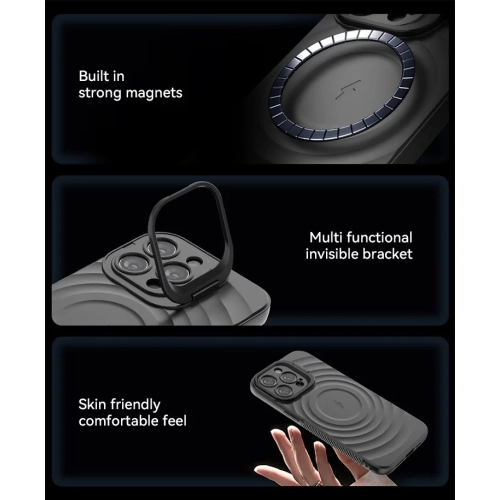 Suitable for iPhone13 promax mobile phone case lens full cover invisible bracket corrugated anti-fall mobile phone case - white