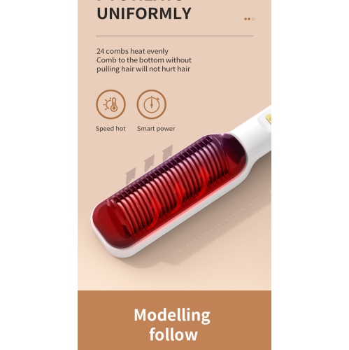 LCD straightening comb, negative ion, no hair damage, straightening and curly hair, dual-purpose lazy curling iron, hair straightener - purple - LCD