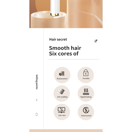 LCD straightening comb, negative ion, no hair damage, straightening and curly hair, dual-purpose lazy curling iron, hair straightener - pink- LCD