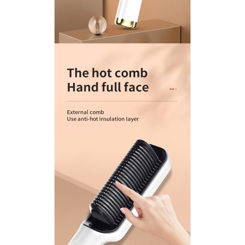 LCD straightening comb, negative ion, no hair damage, straightening and curly hair, dual-purpose lazy curling iron, hair straightener - pink- LCD