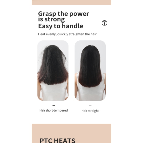 LCD straightening comb, negative ion, no hair damage, straightening and curly hair, dual-purpose lazy curling iron, hair straightener - white - LCD