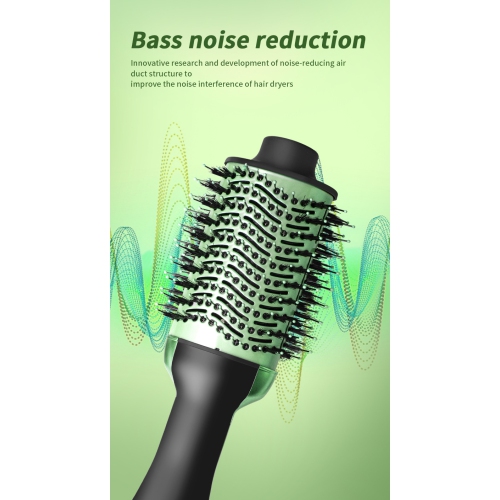 Multifunctional curling iron, hot air comb, curling comb, hair dryer, curling iron, hair styling, straight hair comb - green aluminum head