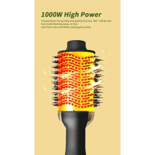 Multifunctional curling iron, hot air comb, curling comb, hair dryer, curling iron, hair styling, straight hair comb - green aluminum head