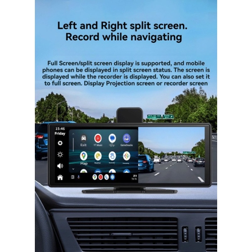 9-inch CarPlay front and rear dual-recording dashcam - CarPlay smart screen convenient navigation, smart Bluetooth, MP5 player, in-car screen