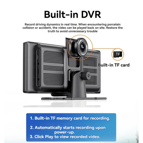 Car Dash Cam with Screen Mirroring: 10.26-inch touchscreen+front and rear dual recording+wireless CarPlay navigation+reverse assist + multimedia