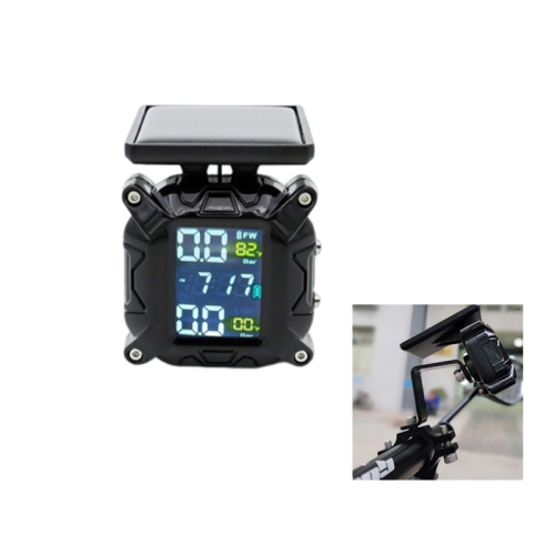 Moniteur de pression des pneus pour motocyclette, capteur externe, énergie solaire/écran carré trois couleurs/avertisseur de flash - Support