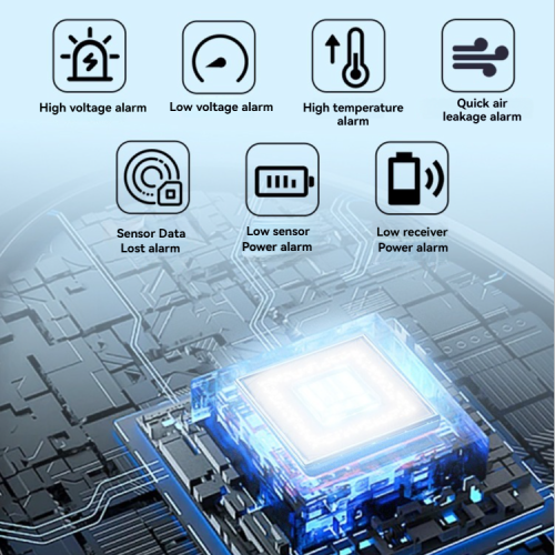 Moniteur de pression des pneus pour motocyclette, capteur externe, énergie solaire/écran carré trois couleurs/avertisseur de flash - Support