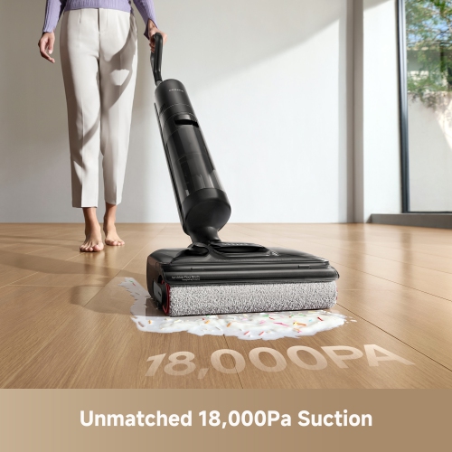 Aspirateur sec/humide Dreame H12 Pro FlexReach, nettoyeur de plancher sans fil Tangle 0, vadrouille à plat 180°, autonettoyant eau chaude