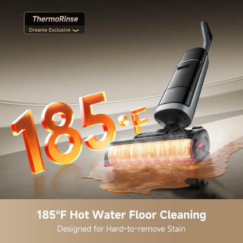 Dreame H15 Pro Heat Wet Dry Vacuum Cleaner, 185°F Hot Water Floor Washer, 22KPa Suction, 0 Hair Tangle Cordless Vacuum Mop, 212°F Self-Cleaning,