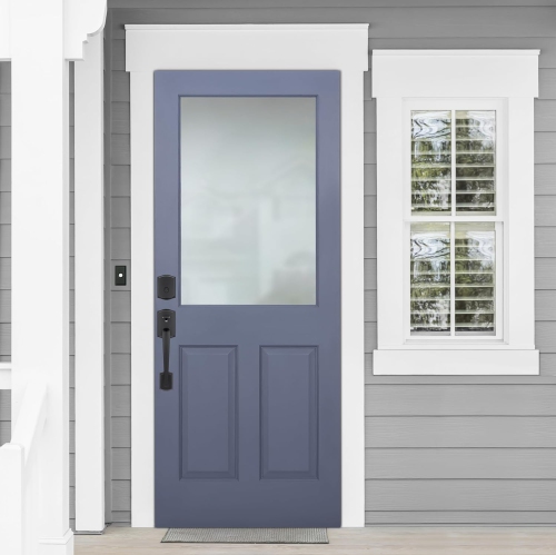 Weiser Matte Black Front Door Lock and Handle Set, Prescott Deadbolt Lock and Handleset