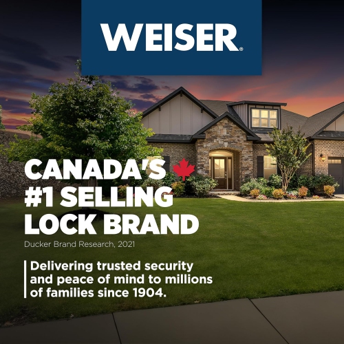 Weiser Matte Black Front Door Lock and Handle Set, Prescott Deadbolt Lock and Handleset