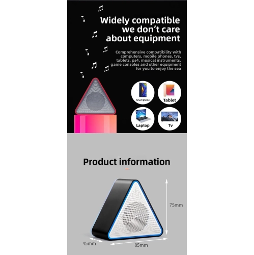 S7 New Illuminated Bluetooth 5.0 Speaker with High Volume, Subwoofer, Rare Earth Dual Magnetic Speaker, Outdoor Portable Waterproof Speaker - Black