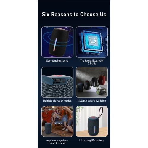 P PRO3 Wireless Bluetooth Speaker with Subwoofer, Outdoor Portable Speaker with Voice Prompt - Camo