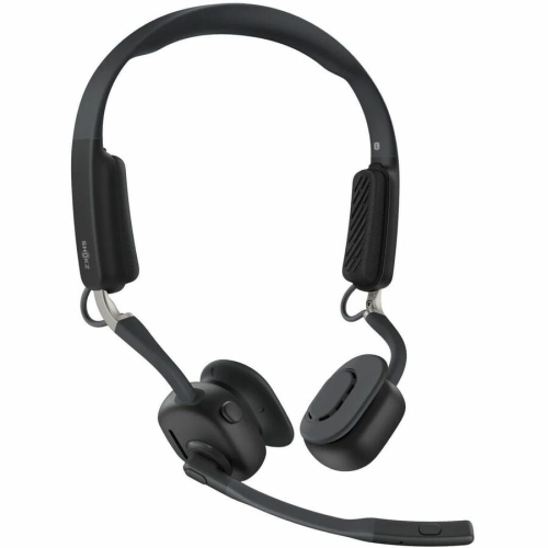 Casque d'écoute stéréo Bluetooth à suppression du bruit OpenMeet Black de Shokz, microphone ouvert