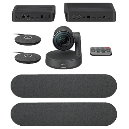 Logitech Rally Plus Ultra HD 4K Conference Camera System with Dual-Speakers and Mic Pods Set