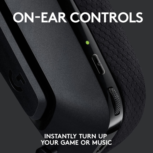 Refurbished - Logitech G535 Lightspeed Wireless Gaming Headset - Lightweight on-Ear Headphones, flip to Mute mic, Stereo, USB Rechargeable - Black