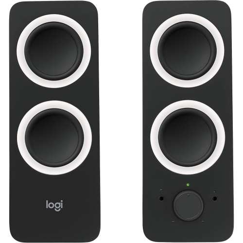 Haut-parleurs pour PC Z200 2,0 de Logitech, son stéréo, puissance de crête de 10 W, 2 entrées 3,5 mm, basses réglables, PC/téléviseur/téléphone