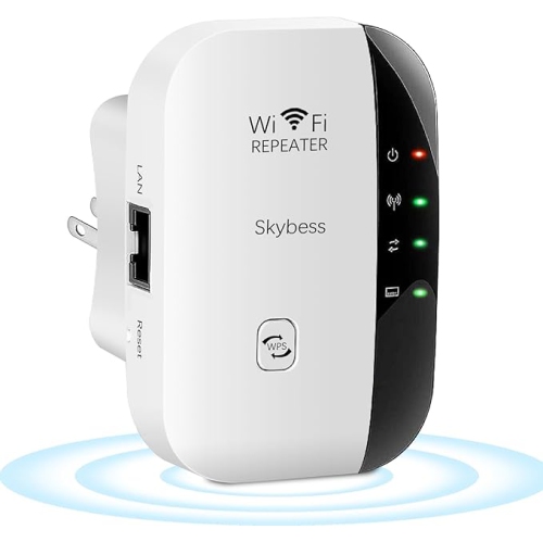 WiFi Extender Wireless Signal Range Booster, 300Mbps 2.4GHz Wi-Fi Repeater with Ethernet Port, 802.11b/g/n Wireless Internet Blast for Home, AP
