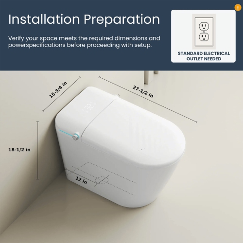SERA BATHROOM Stevie Smart Bidet Toilet, One-Piece Toilet with Auto Jet Flush, Auto Open/Close Lid, Warm Water Wash, Warm-Air Dryer, Heated Seat,