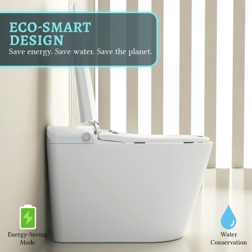 SERA BATHROOM Stevie Smart Bidet Toilet, One-Piece Toilet with Auto Jet Flush, Auto Open/Close Lid, Warm Water Wash, Warm-Air Dryer, Heated Seat,