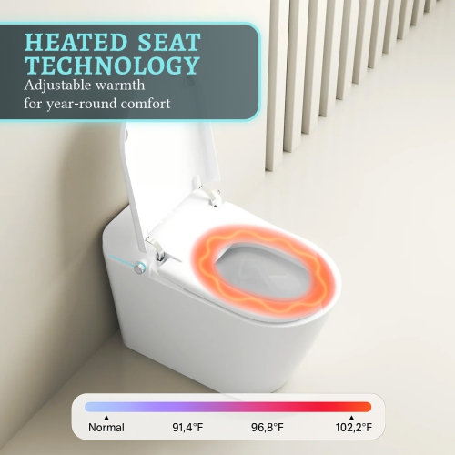 SERA BATHROOM Stevie Smart Bidet Toilet, One-Piece Toilet with Auto Jet Flush, Auto Open/Close Lid, Warm Water Wash, Warm-Air Dryer, Heated Seat,