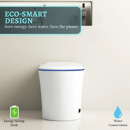 SERA BATHROOM Stevie Smart Bidet Toilet, One-Piece Toilet with Auto Jet Flush, Auto Open/Close Lid, Warm Water Wash, Warm-Air Dryer, Heated Seat,