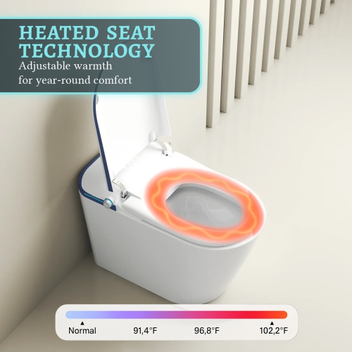 SERA BATHROOM Stevie Smart Bidet Toilet, One-Piece Toilet with Auto Jet Flush, Auto Open/Close Lid, Warm Water Wash, Warm-Air Dryer, Heated Seat,