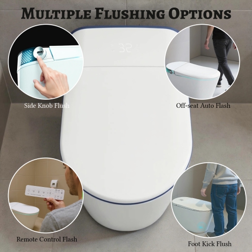 SERA BATHROOM Stevie Smart Bidet Toilet, One-Piece Toilet with Auto Jet Flush, Auto Open/Close Lid, Warm Water Wash, Warm-Air Dryer, Heated Seat,
