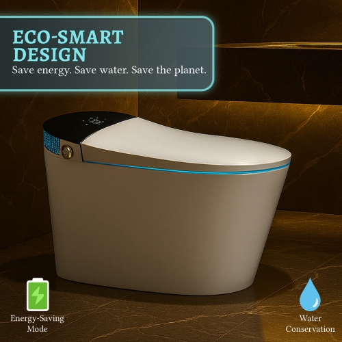 SERA BATHROOM Wynter Smart Bidet Toilet, One-Piece Toilet with Auto Jet Flush, Auto Open/Close Lid, Warm Water Wash, Warm-Air Dryer, Heated Seat,