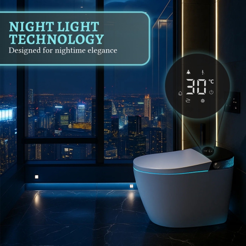 SERA BATHROOM Wynter Smart Bidet Toilet, One-Piece Toilet with Auto Jet Flush, Auto Open/Close Lid, Warm Water Wash, Warm-Air Dryer, Heated Seat,