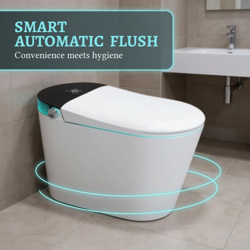 SERA BATHROOM Wynter Smart Bidet Toilet, One-Piece Toilet with Auto Jet Flush, Auto Open/Close Lid, Warm Water Wash, Warm-Air Dryer, Heated Seat,