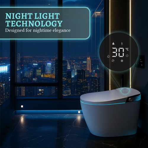 SERA BATHROOM Wynter Smart Bidet Toilet, One-Piece Toilet with Auto Jet Flush, Auto Open/Close Lid, Warm Water Wash, Warm-Air Dryer, Heated Seat,