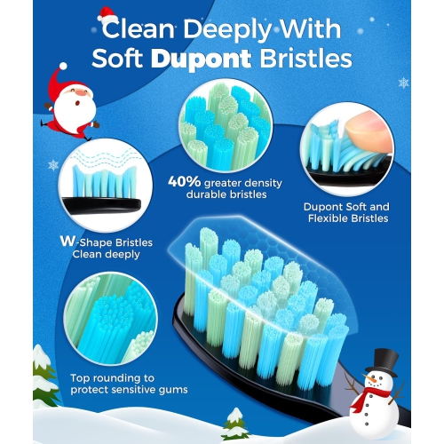 Electric Toothbrushes for Adults, 8 Brush Heads Sonic Electric Toothbrush with 40000 VPM Deep Clean 5 Modes, Power Rechargeable Fast Charge 4 Hours