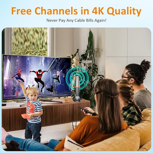 TV Antennas Indoor for Local Channels, 260+ Miles Long Range - Indoor & Outdoor HD Digital Antenna with 360°Reception for 4K 1080P All TVs-3M Coax
