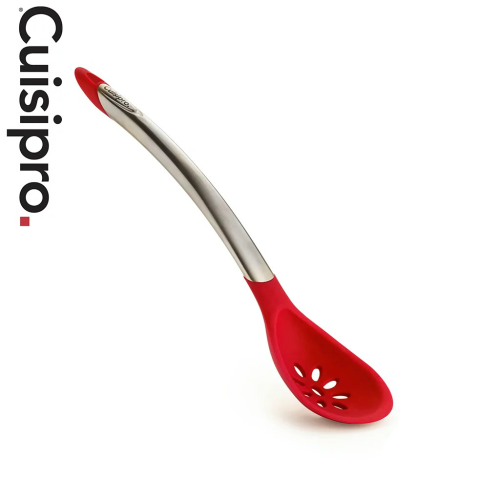 Cuillère à égoutter en silicone de 12&nbsp;po de CUISIPRO/rouge 30,5&nbsp;cm
